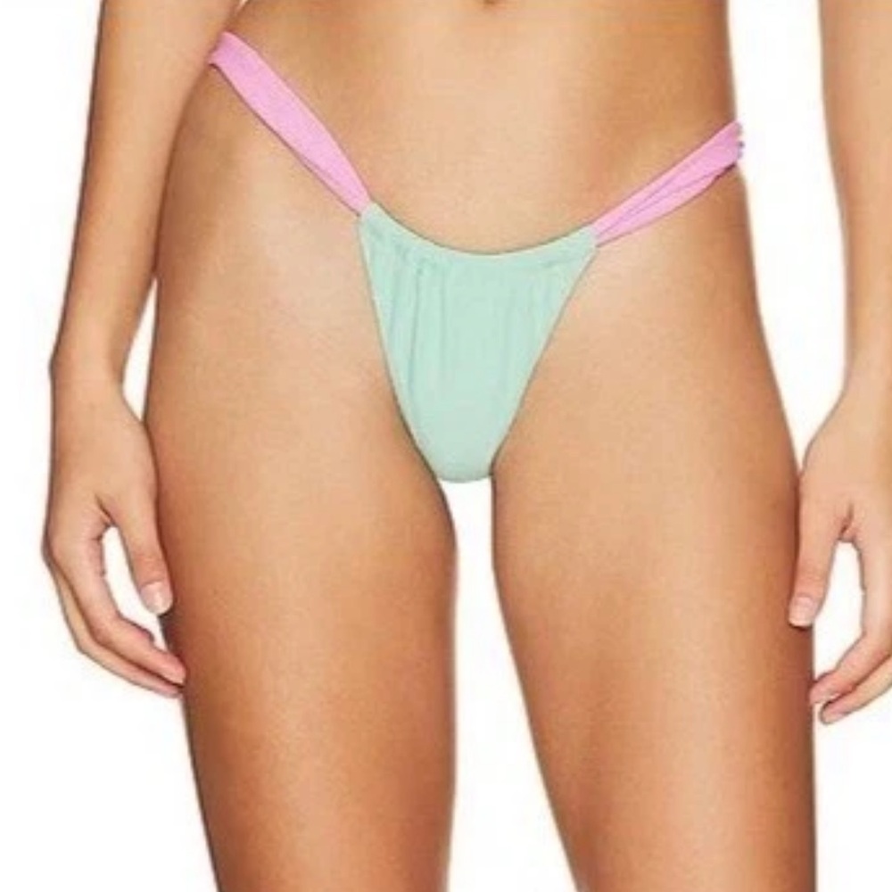 Cupshe pink & blue bikini bottom